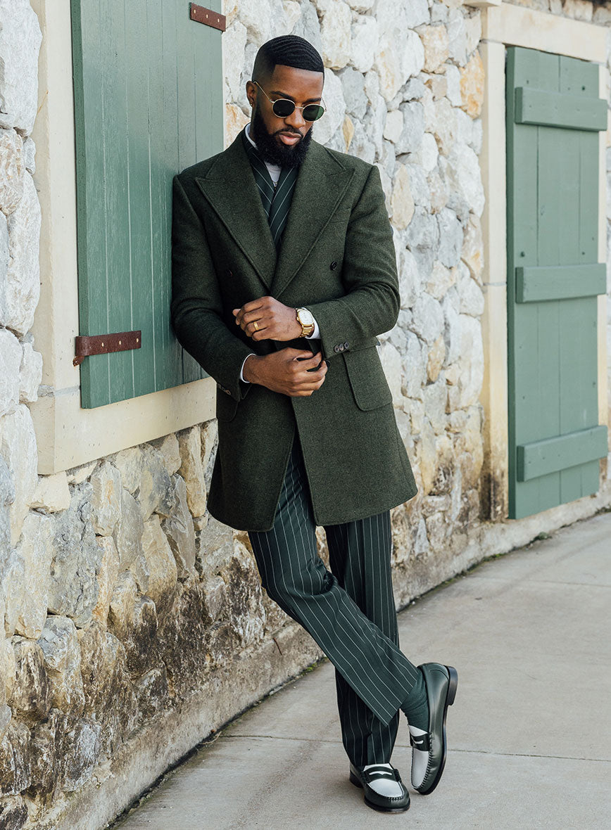 Musto Green Heavy Tweed Overcoat - StudioSuits