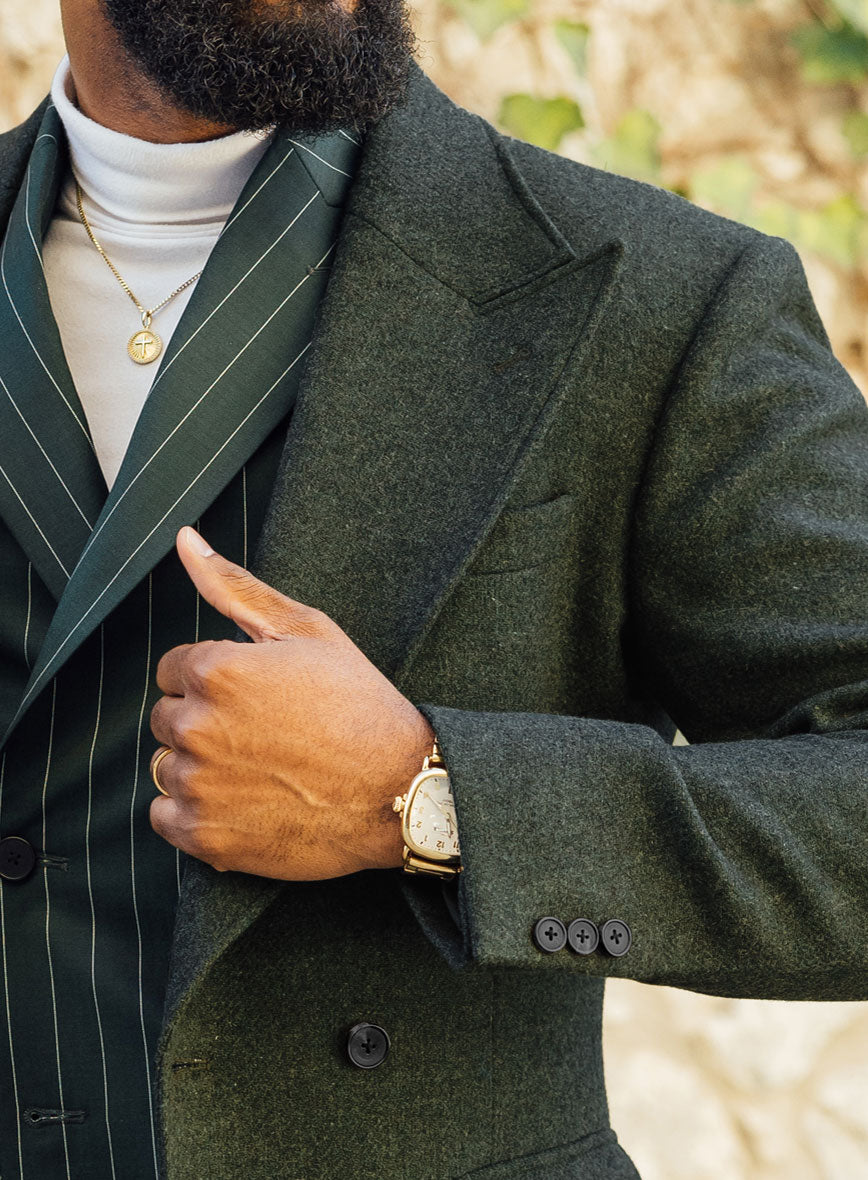 Musto Green Heavy Tweed Overcoat - StudioSuits