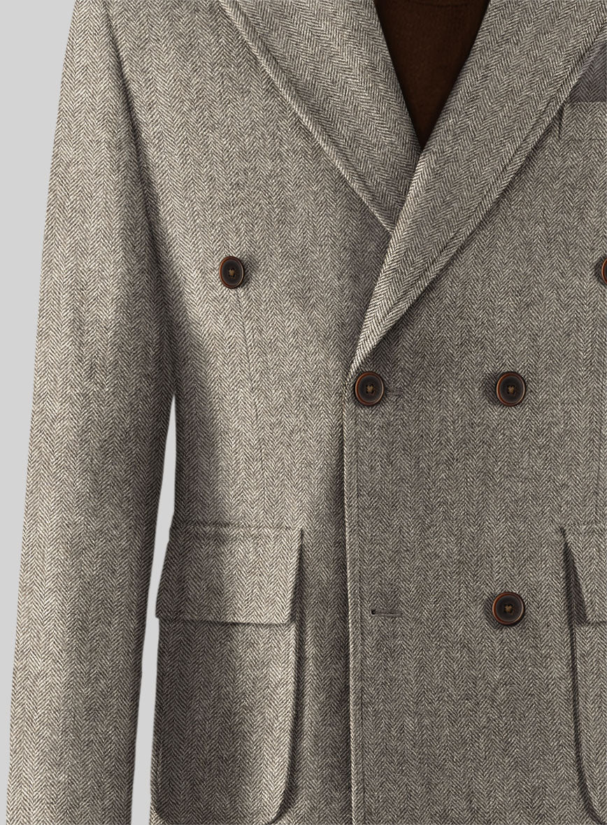 Musto Vintage Herringbone Brown Tweed Overcoat - StudioSuits