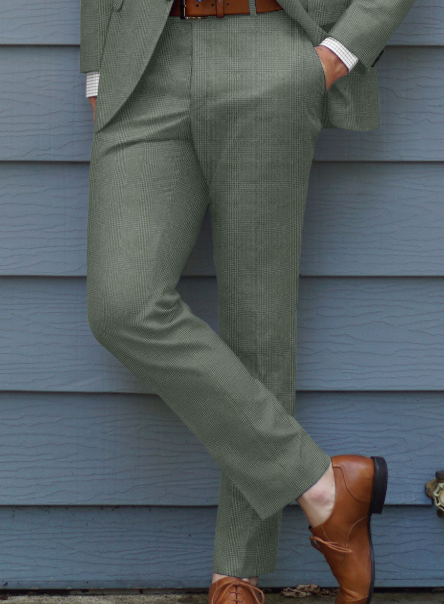 Muted Green Glen Pants - StudioSuits