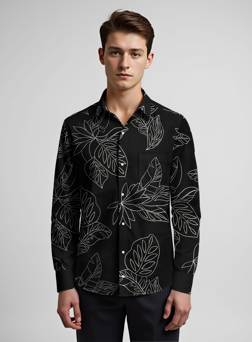 Mystic Leaf Cotton Lycra Shirt - StudioSuits