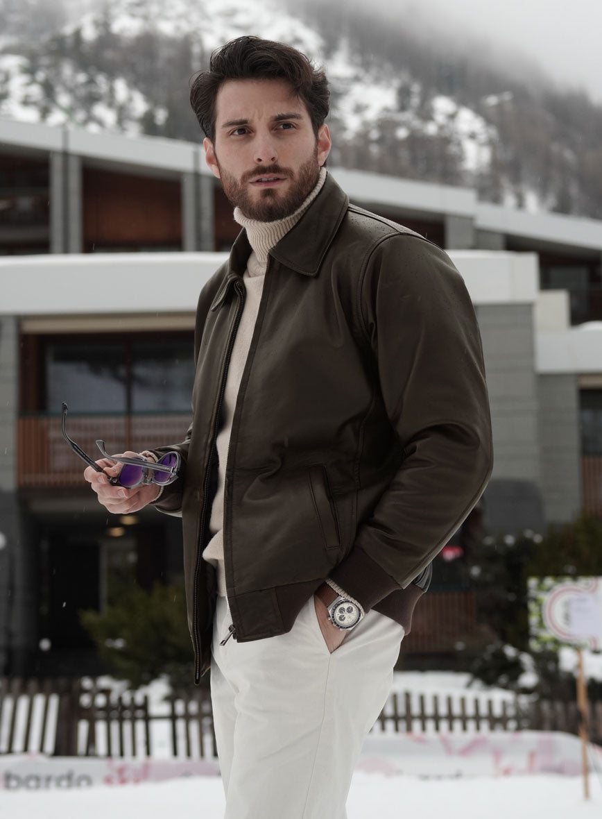 N-1 Bomber Leather Jacket - StudioSuits