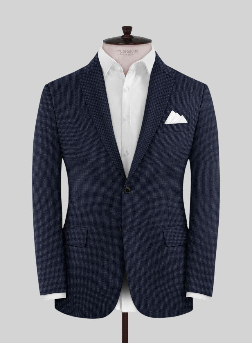 Napolean Royal Blue Birdseye Wool Jacket - StudioSuits