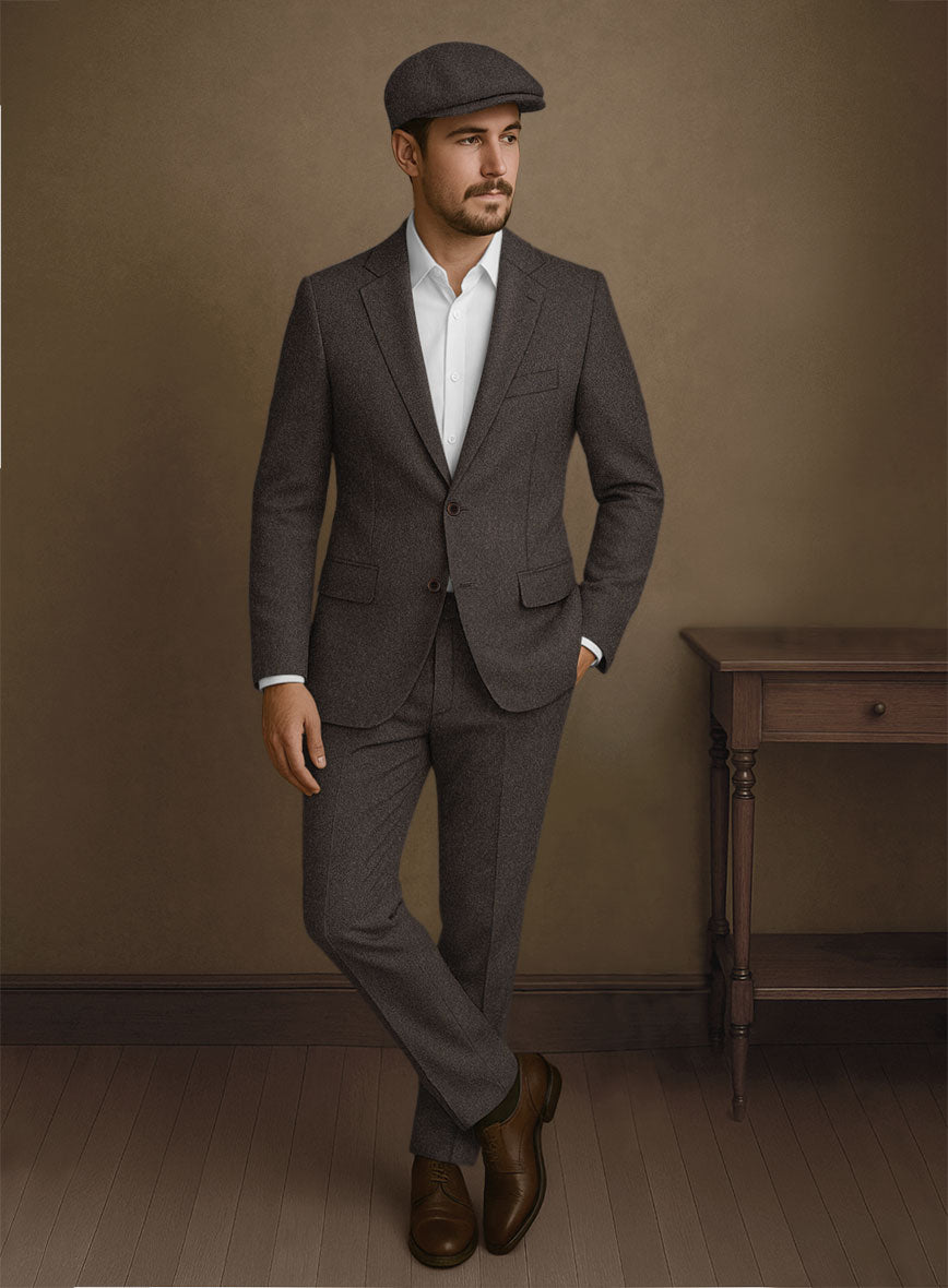 Naples Dark Brown Tweed Suit - StudioSuits