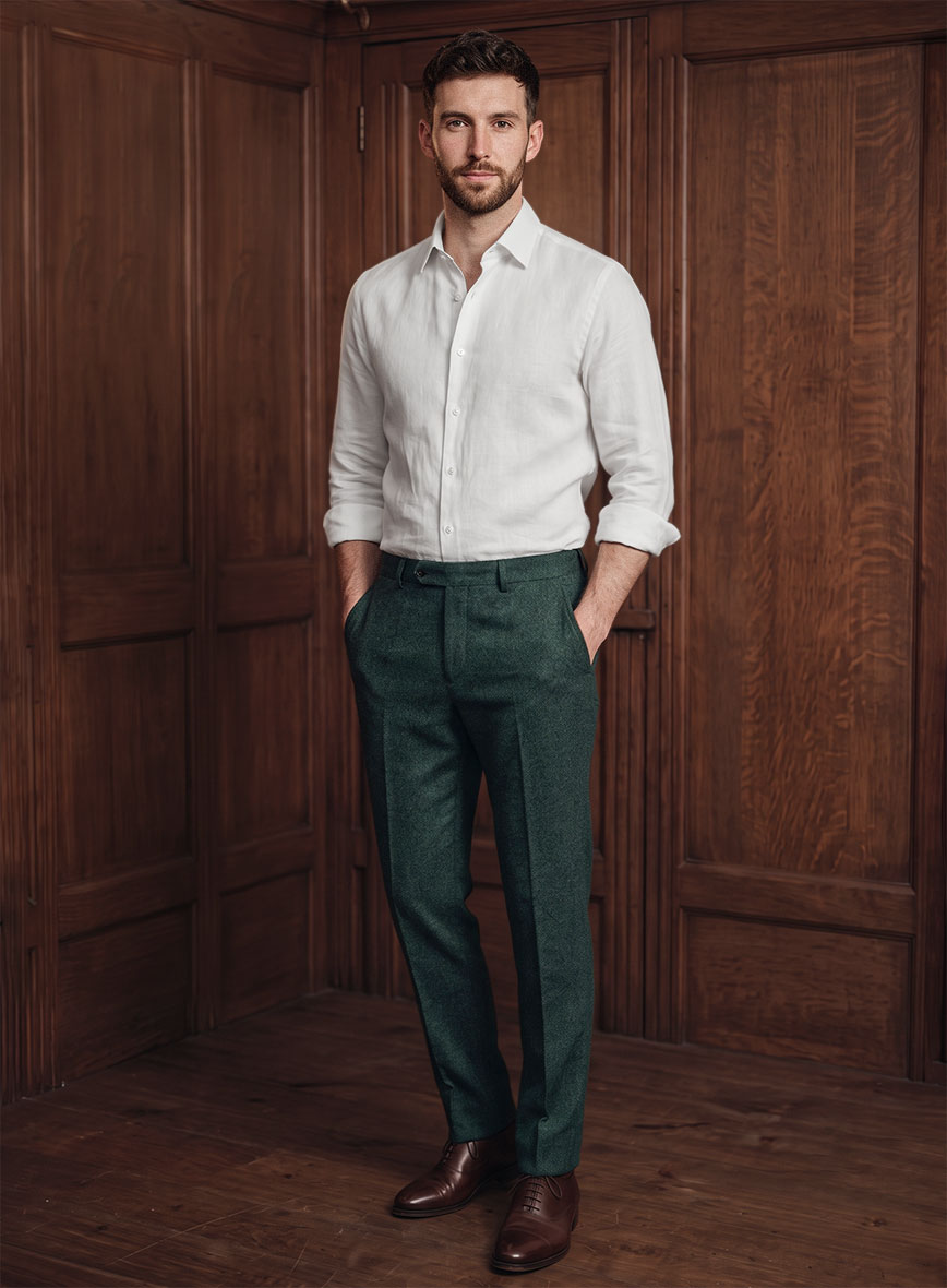 Naples Bello Green Tweed Suit - StudioSuits