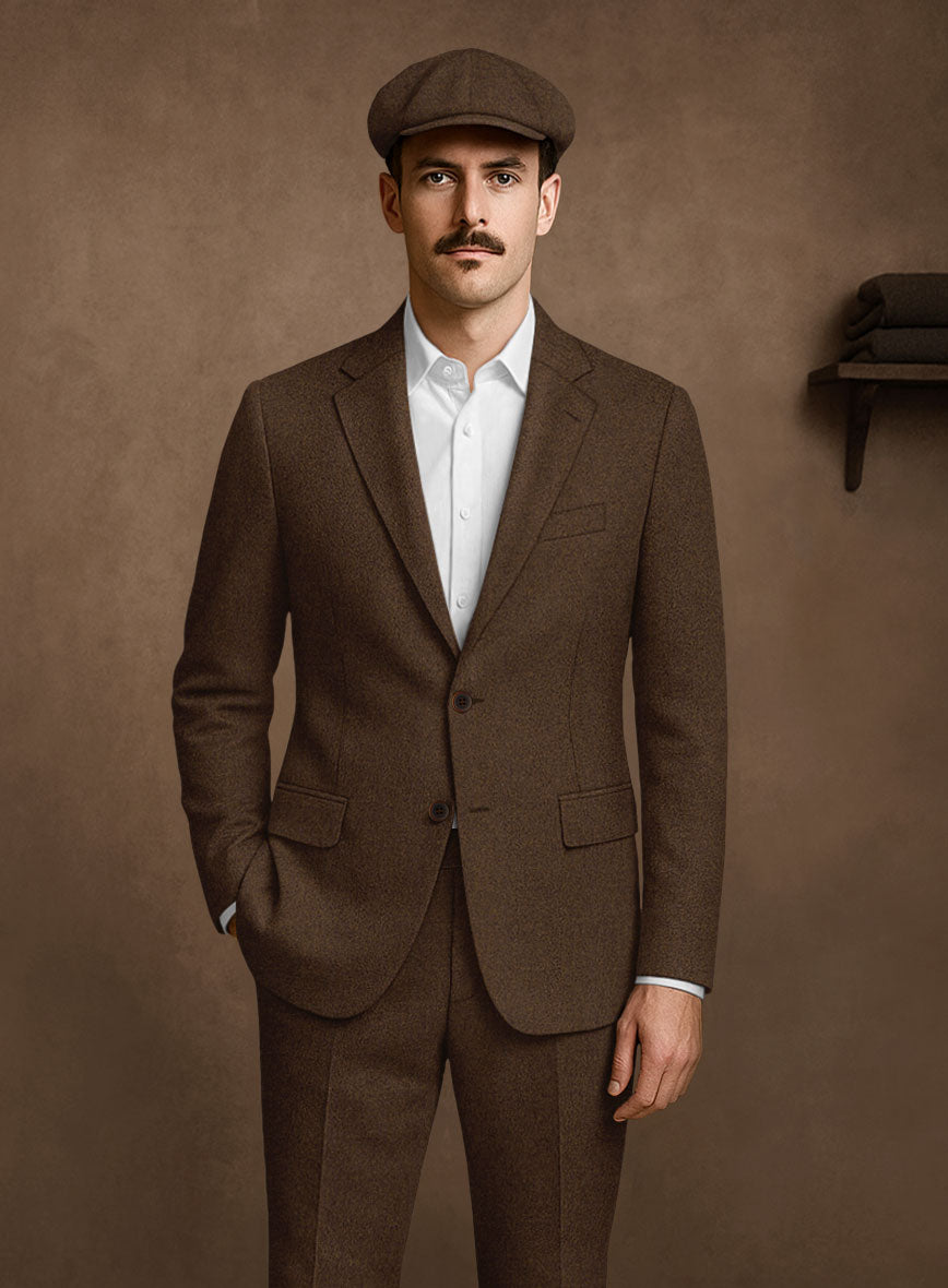 Naples Caffe Brown Tweed Jacket - StudioSuits