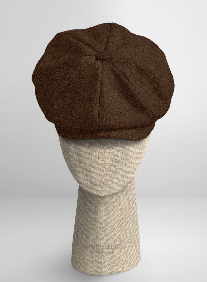 Naples Caffe Brown Tweed Newsboy Cap - StudioSuits