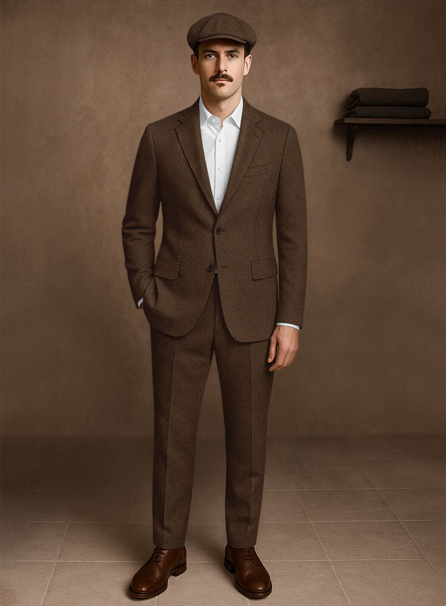 Naples Caffe Brown Tweed Suit - StudioSuits