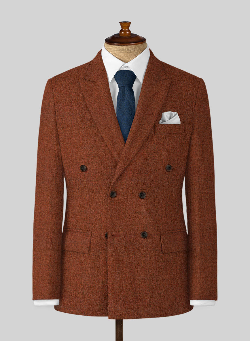 Naples Cosmic Tan Tweed Double Breasted Jacket - StudioSuits