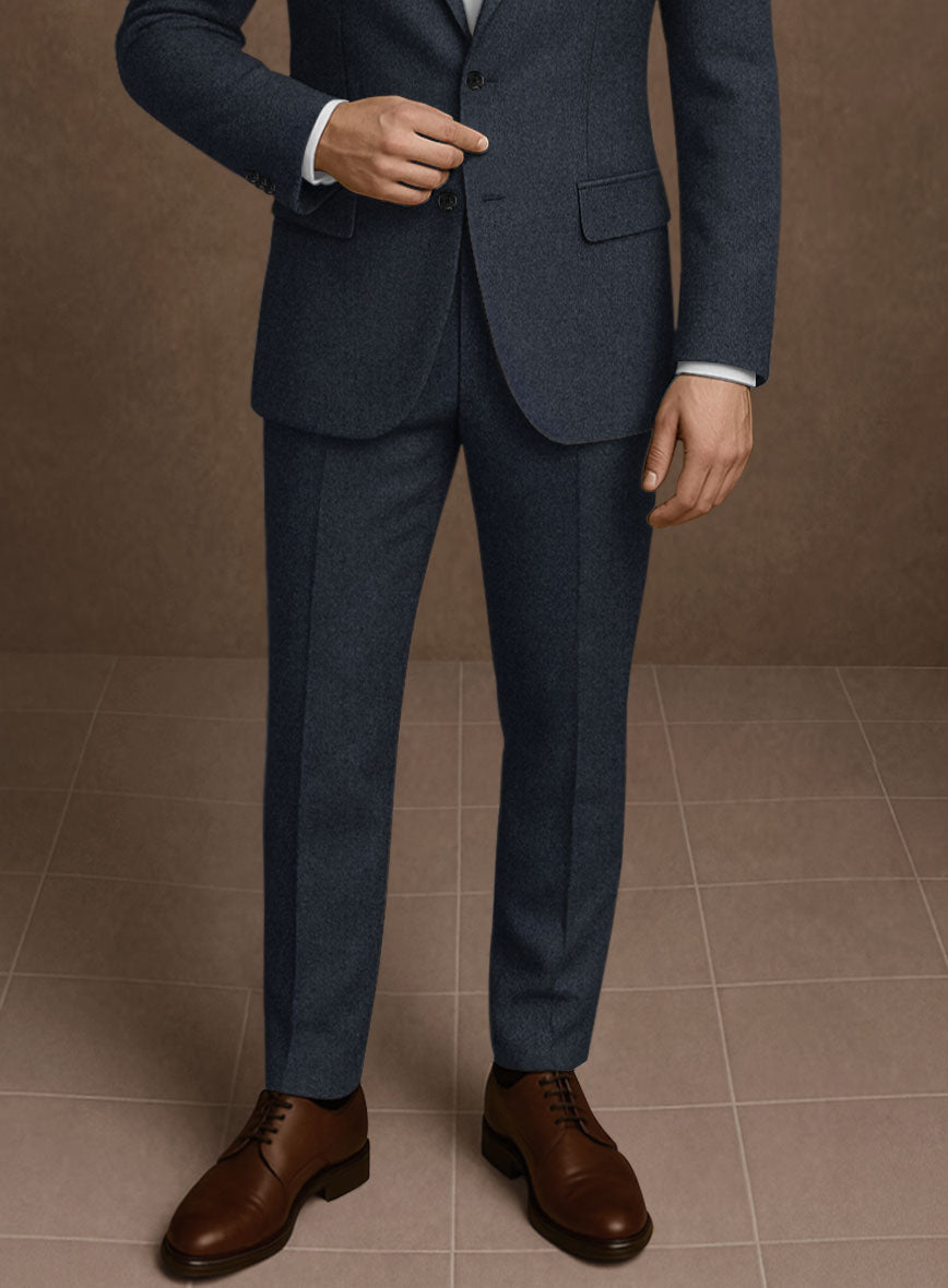 Naples Dark Indigo Tweed Pants - StudioSuits