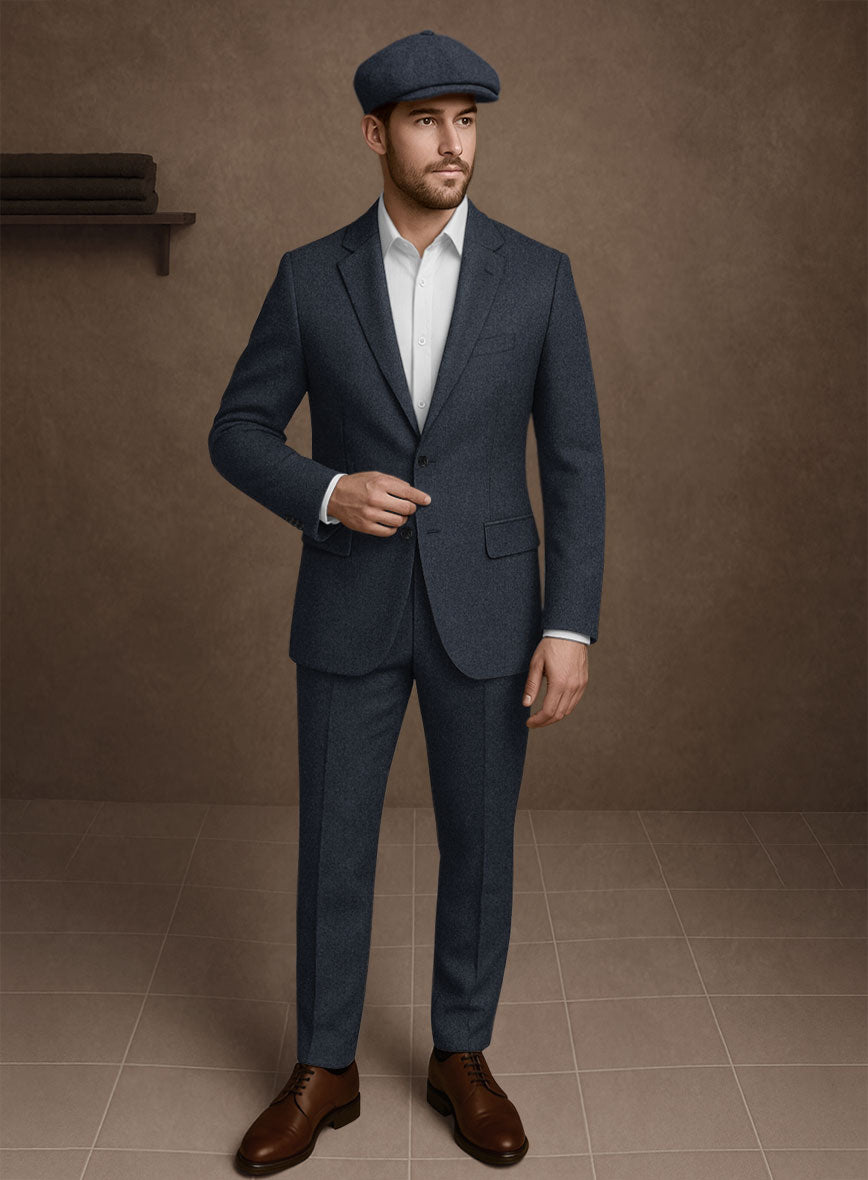 Naples Dark Indigo Tweed Suit - StudioSuits