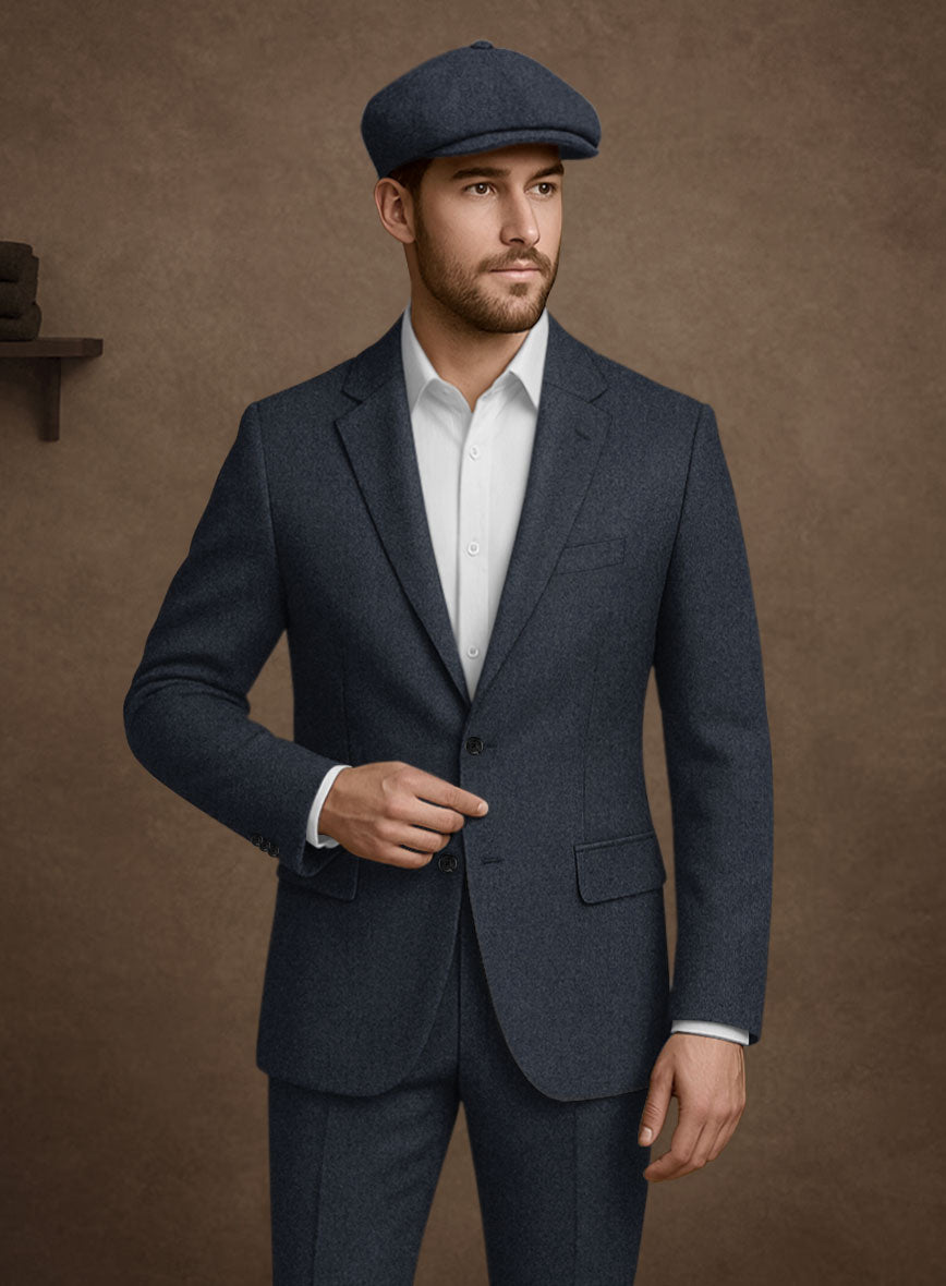 Naples Dark Indigo Tweed Suit - StudioSuits