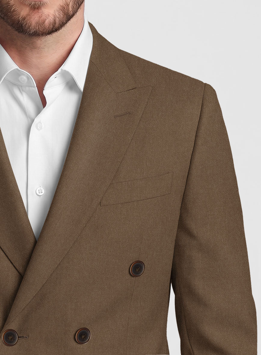 Naples Espresso Brown Tweed Double Breasted Jacket - StudioSuits