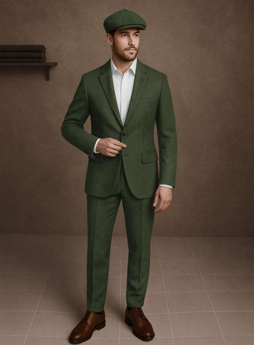 Naples Forest Green Tweed Suit - StudioSuits