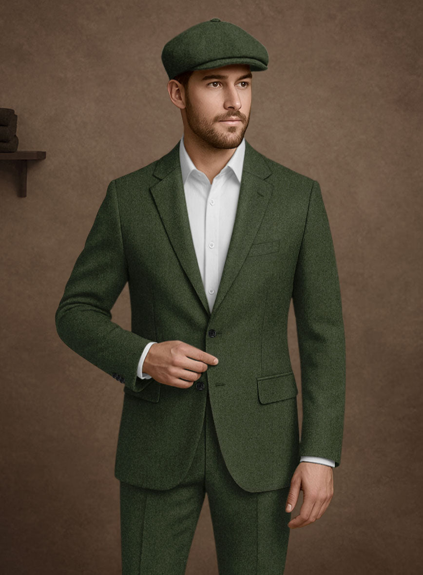 Naples Forest Green Tweed Suit - StudioSuits