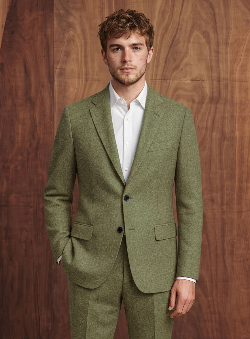 Naples Martini Green Tweed Suit - StudioSuits