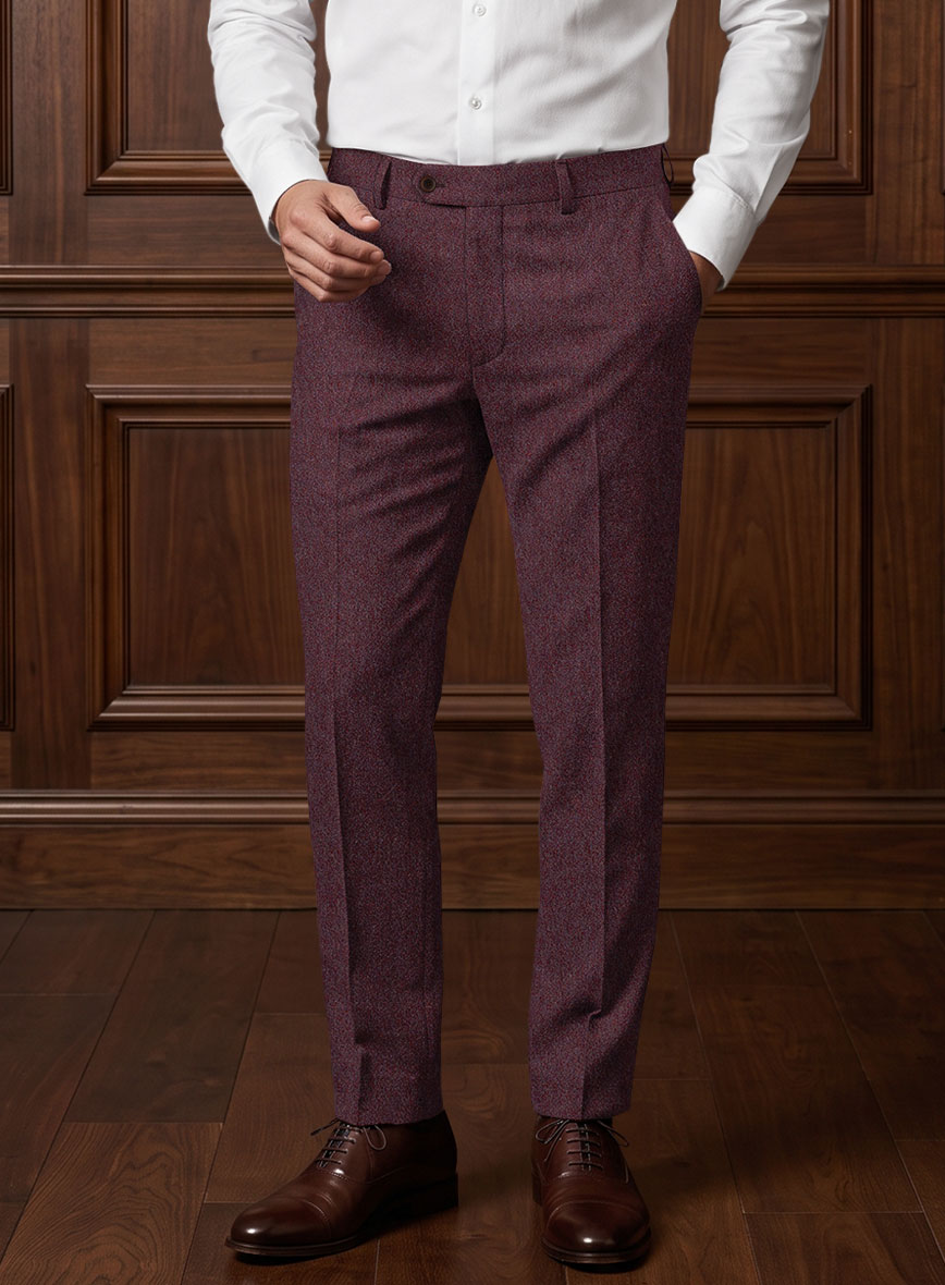 Naples Ramey Wine Tweed Pants - StudioSuits
