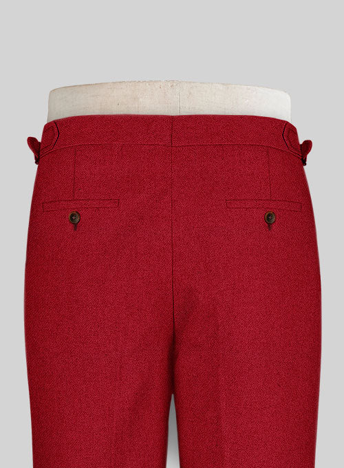 Naples Red Highland Tweed Trousers - StudioSuits