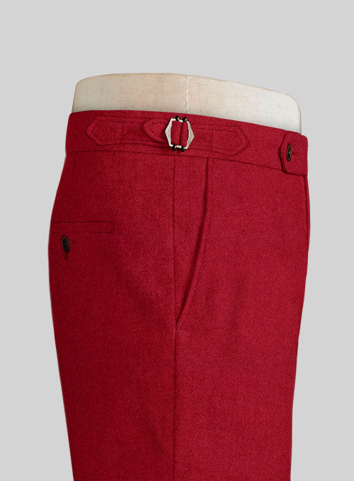 Naples Red Highland Tweed Trousers - StudioSuits