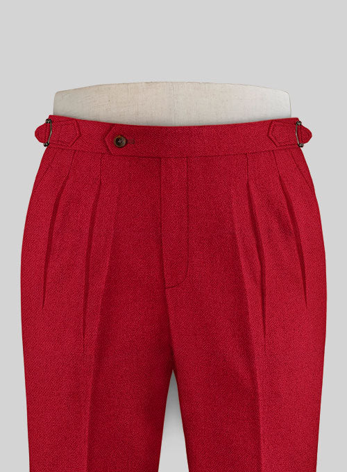 Naples Red Highland Tweed Trousers - StudioSuits
