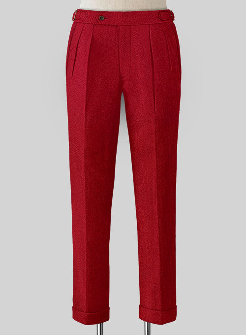 Naples Red Highland Tweed Trousers - StudioSuits