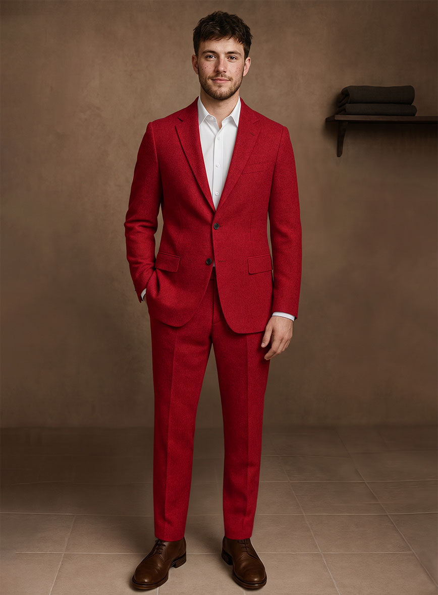 Naples Red Tweed Suit - StudioSuits