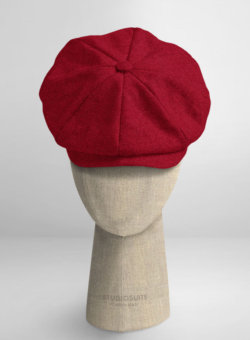 Naples Red Tweed Newsboy Cap - StudioSuits
