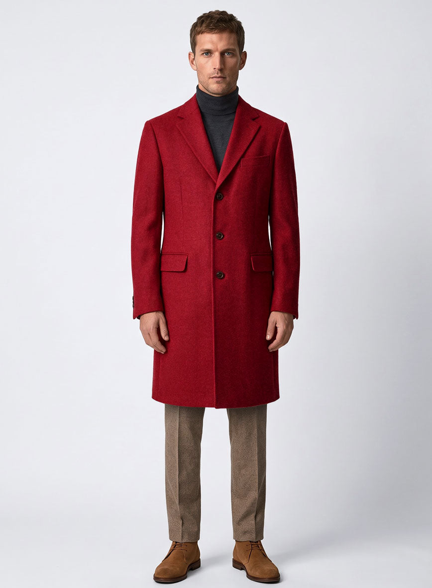 Naples Red Tweed Overcoat - StudioSuits