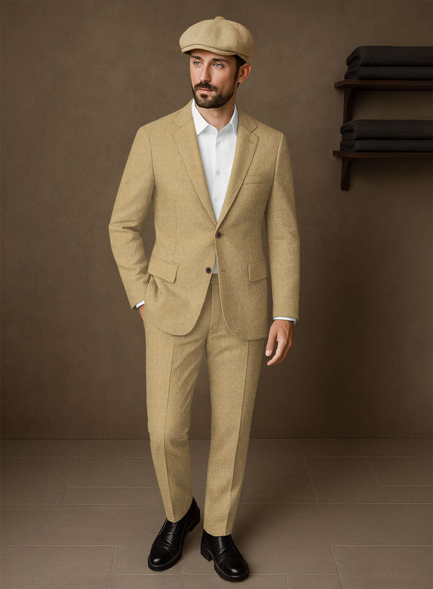 Naples Sahara Beige Tweed Suit - StudioSuits