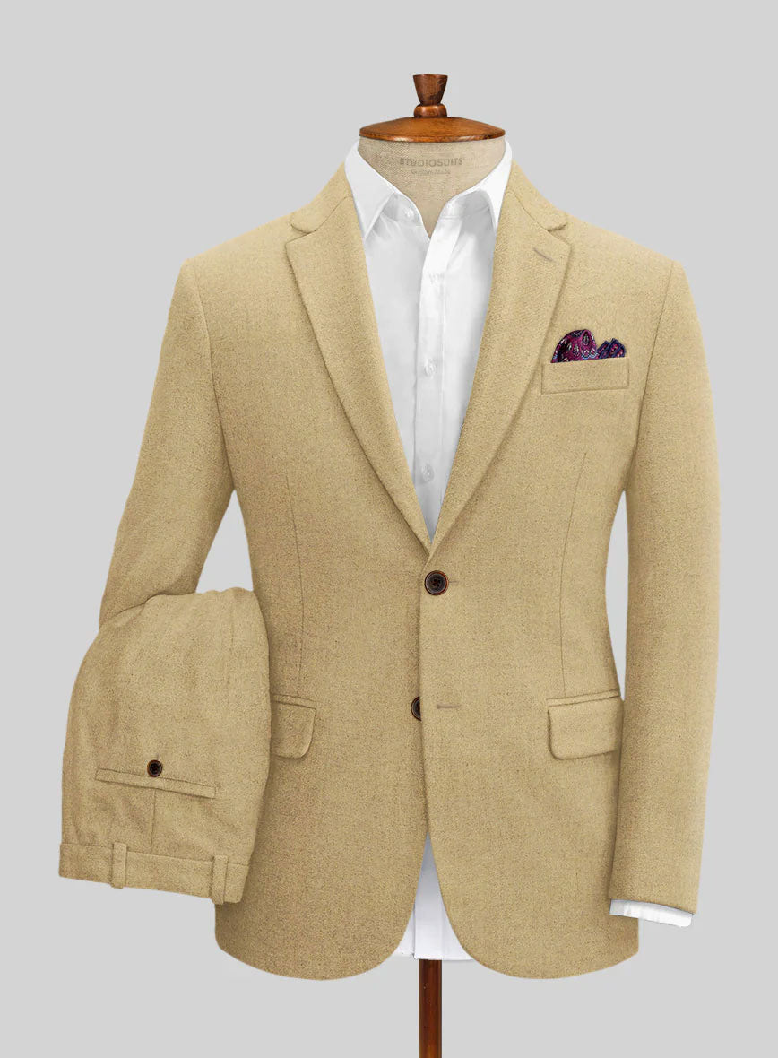 Naples Sahara Beige Tweed Suit - StudioSuits
