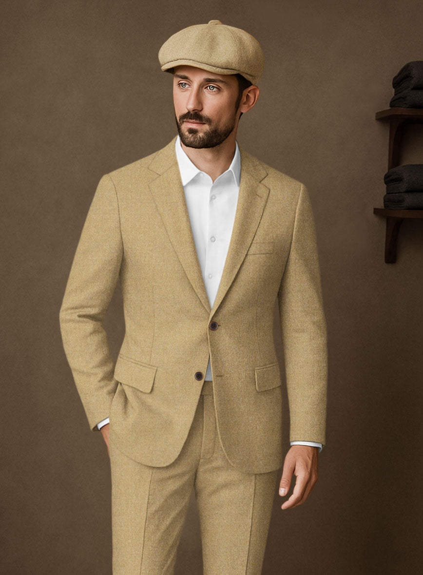 Naples Sahara Beige Tweed Jacket - StudioSuits