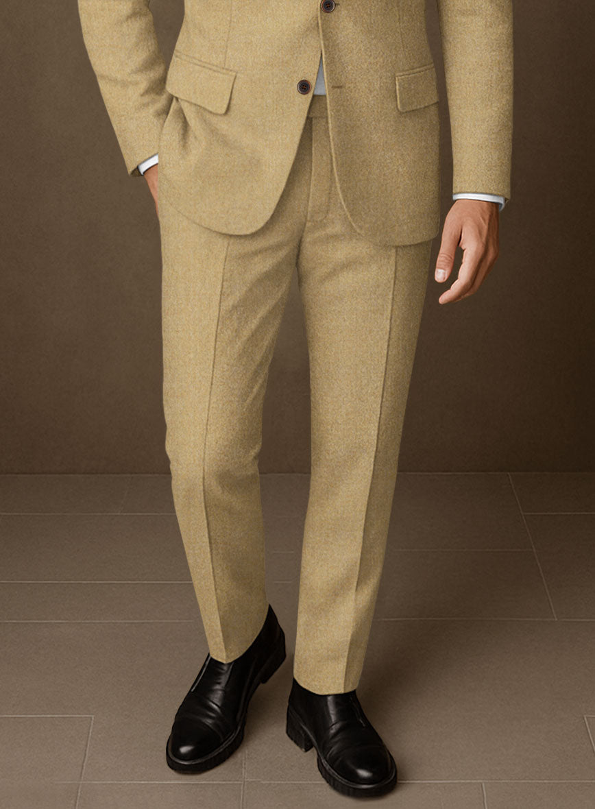 Naples Sahara Beige Tweed Pants - StudioSuits