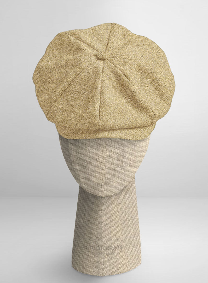 Naples Sahara Beige Tweed Newsboy Cap - StudioSuits