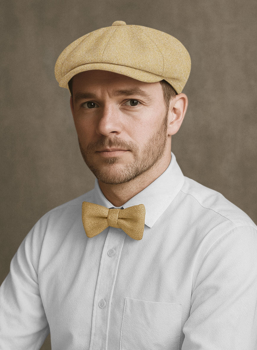 Naples Sahara Beige Tweed Newsboy Cap - StudioSuits