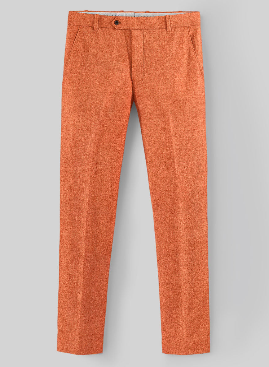 Naples Spring Orange Tweed Double Breasted Suit - StudioSuits