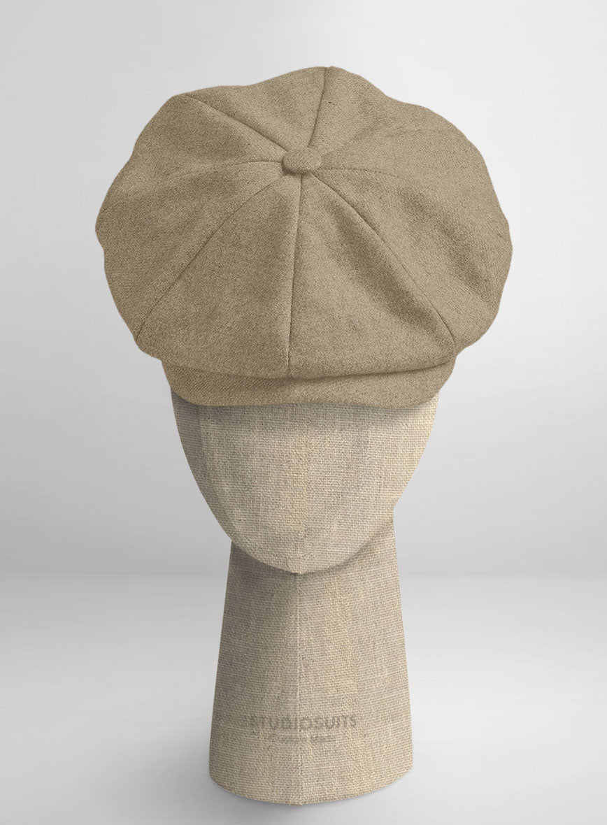 Naples Barista Beige Tweed Newsboy Cap - StudioSuits