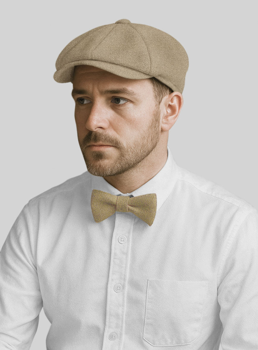 Naples Barista Beige Tweed Newsboy Cap - StudioSuits