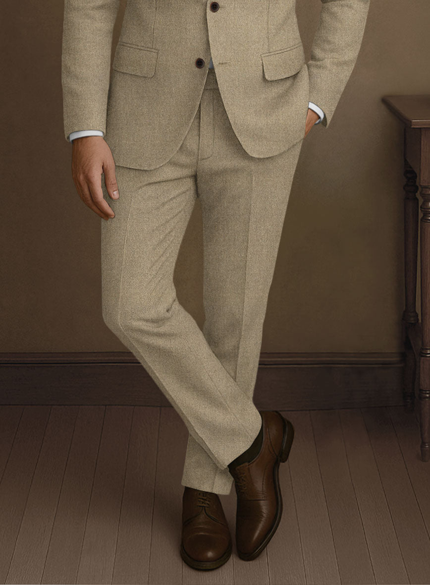 Naples Barista Beige Tweed Pants - StudioSuits