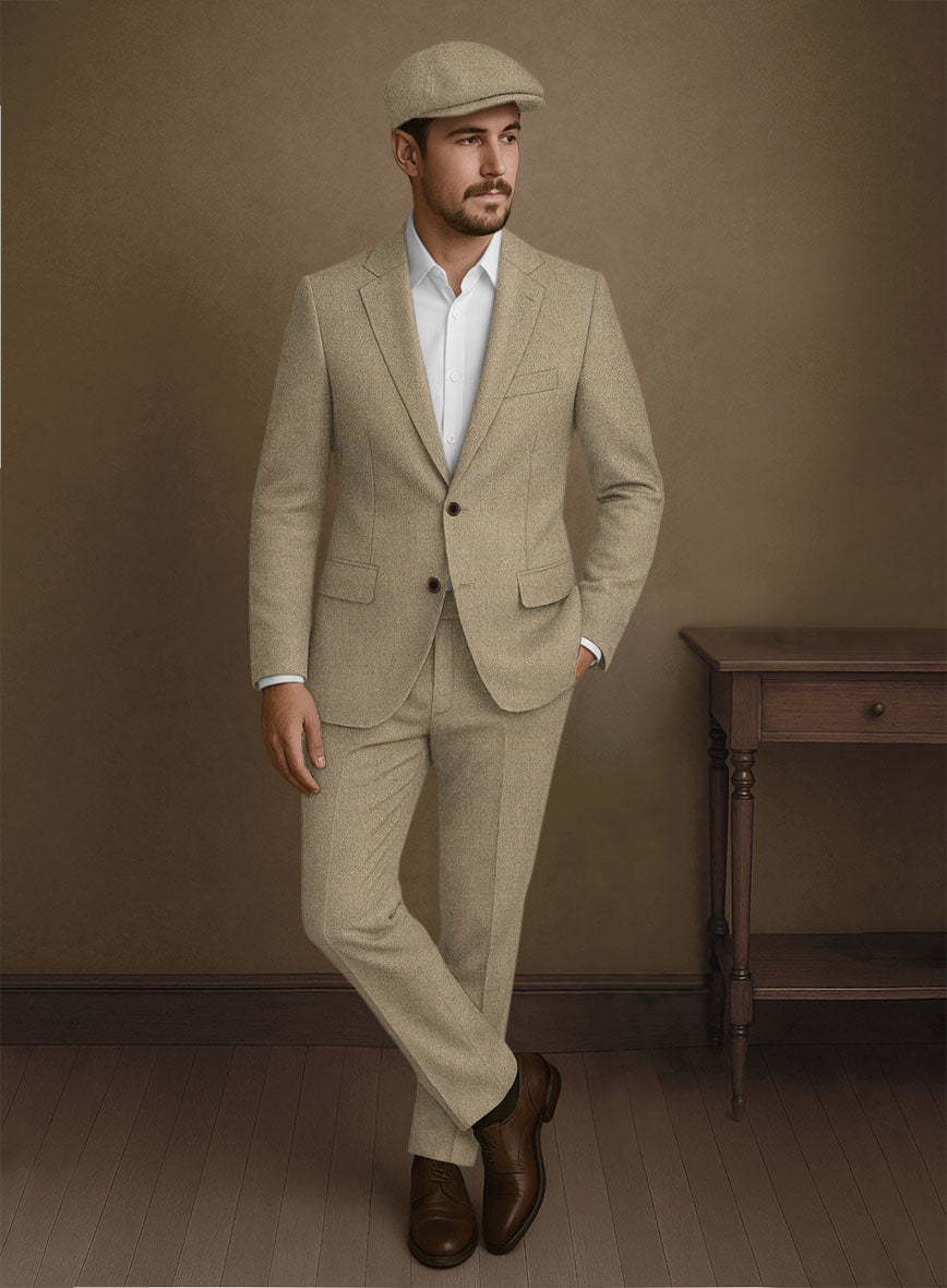 Naples Barista Beige Tweed Suit - StudioSuits