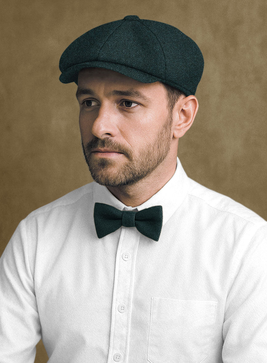 Naples Bello Green Tweed Newsboy Cap - StudioSuits