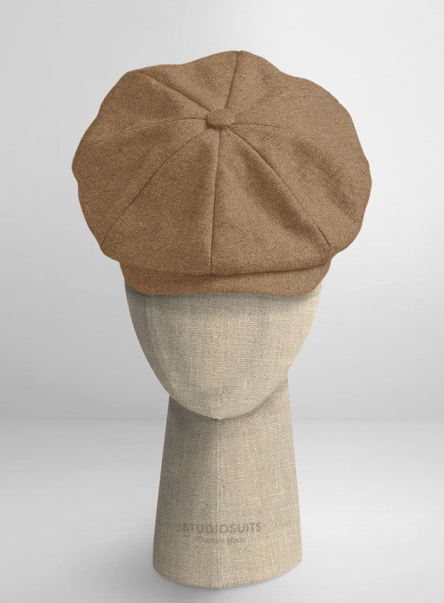 Naples Biscotti Tweed Newsboy Cap - StudioSuits