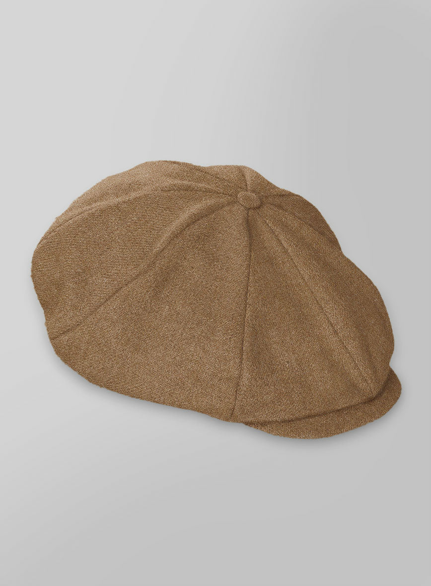 Naples Biscotti Tweed Newsboy Cap - StudioSuits