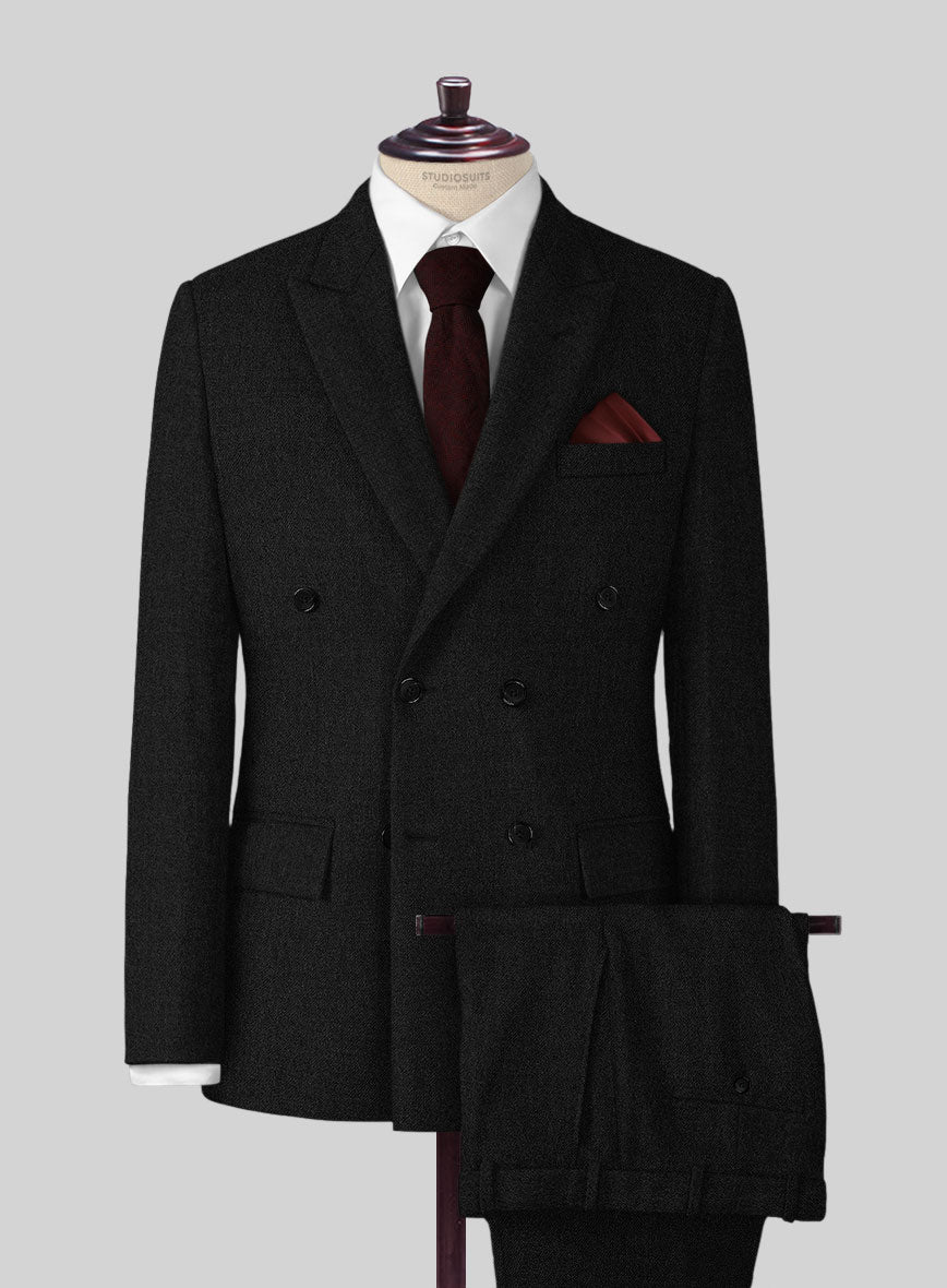Naples Black Tweed Suit - StudioSuits