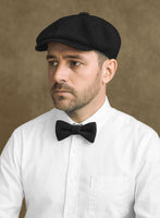 Naples Black Tweed Newsboy Cap - StudioSuits