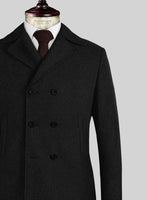 Naples Black Tweed Pea Coat - StudioSuits