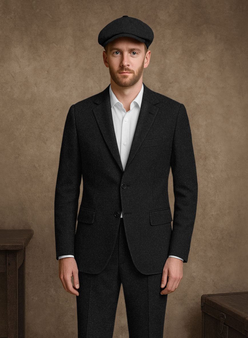 Naples Black Tweed Suit - StudioSuits