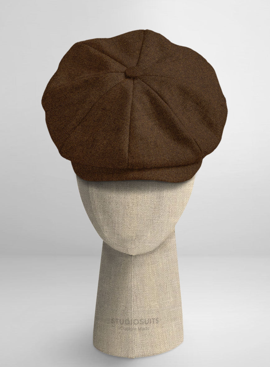 Naples Caffe Brown Tweed Newsboy Cap - StudioSuits