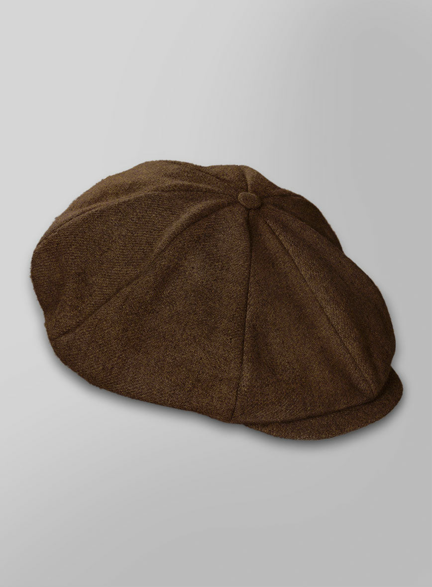 Naples Caffe Brown Tweed Newsboy Cap - StudioSuits