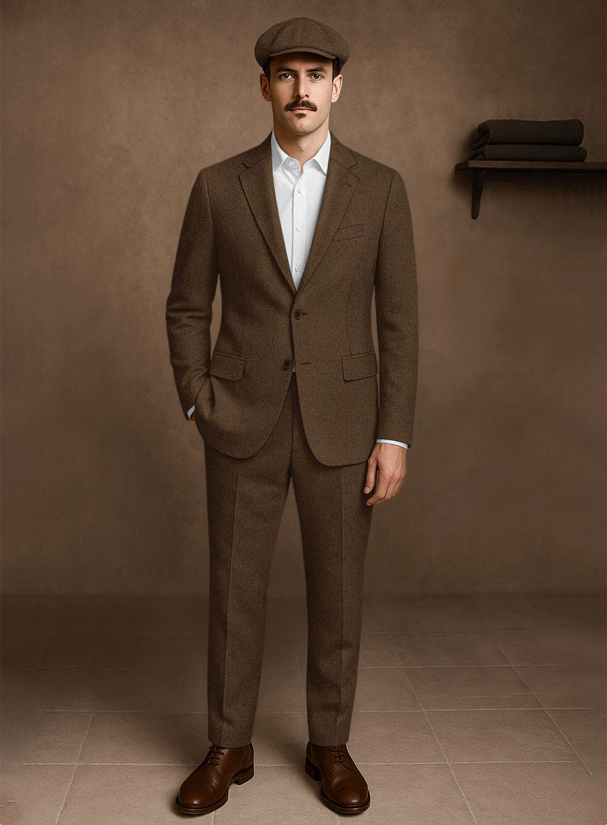 Naples Caffe Brown Tweed Suit - StudioSuits