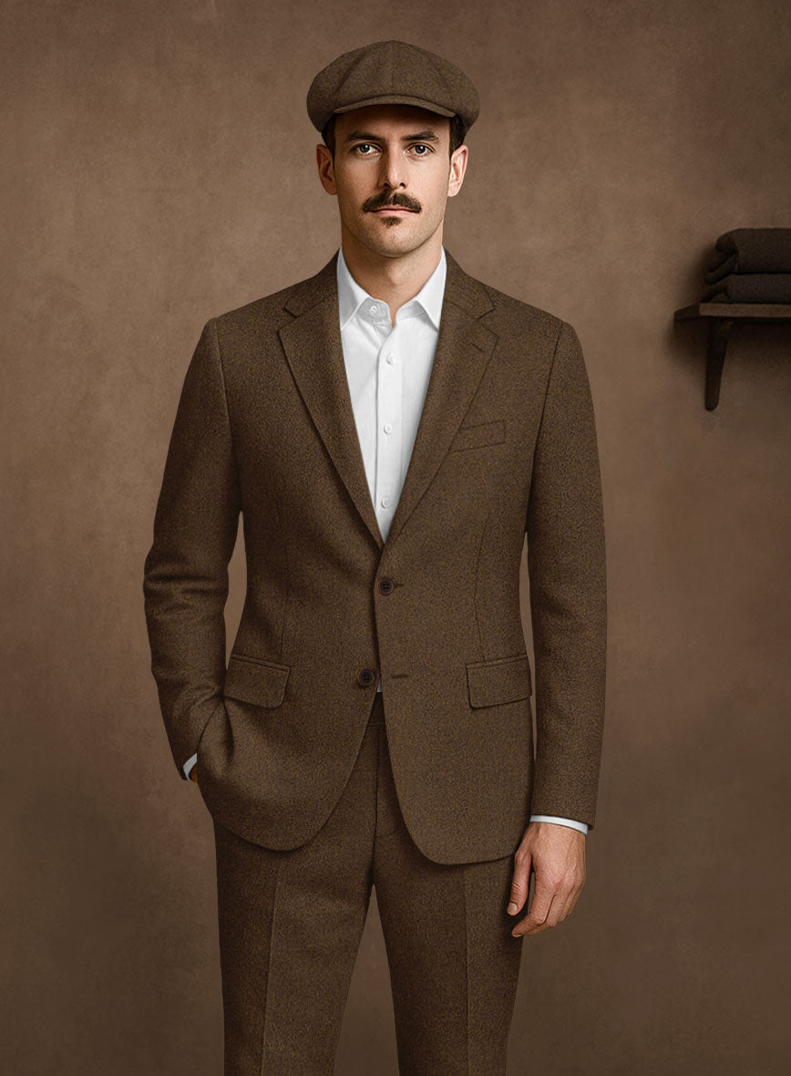 Naples Caffe Brown Tweed Suit - StudioSuits